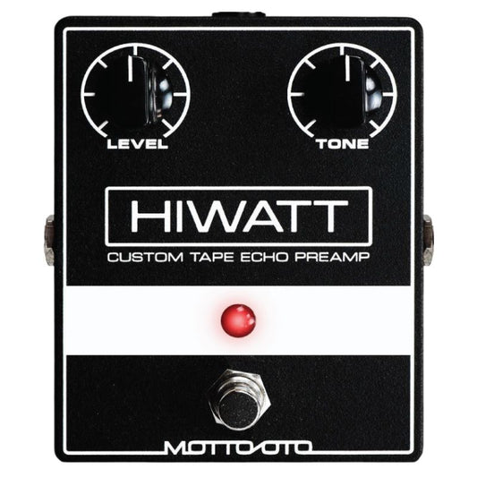 Front view of Hiwatt Custom Motto Oto Boost Pedal on white background