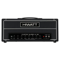 Front view of Hiwatt Custom Super-Hi 50 Guitar Amplifier Head on white background
