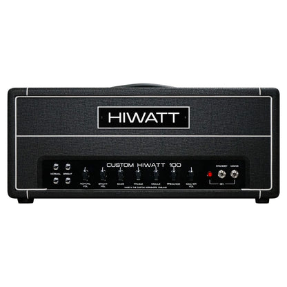 Front view of Hiwatt DR103 Custom Guitar Amplifier Head on white background