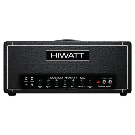 Front view of Hiwatt DR103 Custom Guitar Amplifier Head on white background