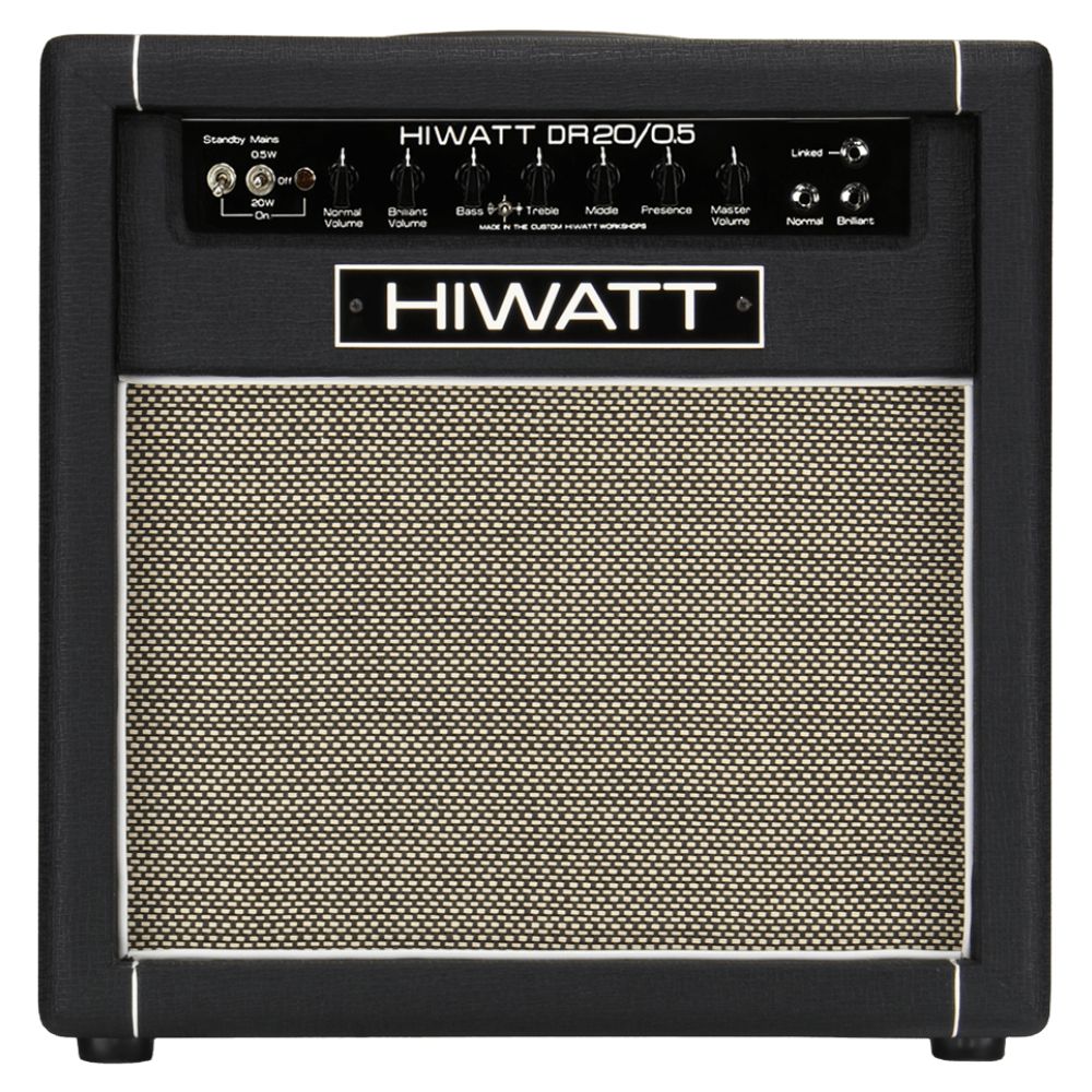 Front view of Hiwatt DR20/0.5 The Little Rig Combo 1×12 Custom Guitar Amplifier on white background