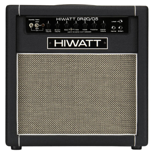 Front view of Hiwatt DR20/0.5 The Little Rig Combo 1×12 Custom Guitar Amplifier on white background