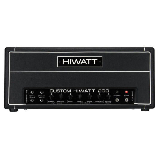 Front view of Hiwatt DR201 Head Custom Guitar Amplifier Head on white background