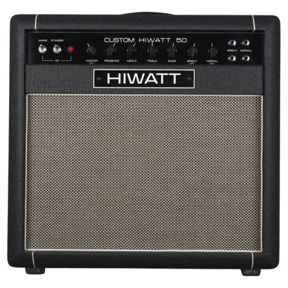 Front view of Hiwatt DR504 Combo 1×12 Custom Guitar Amplifier on white background