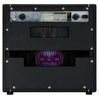 Rear view of Hiwatt DR504 Combo 1×12 Custom Guitar Amplifier with Fane Purpleback speaker on white background