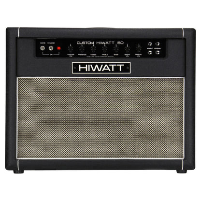 Front view of Hiwatt DR504 Combo 2×12 Custom Guitar Amplifier on white background