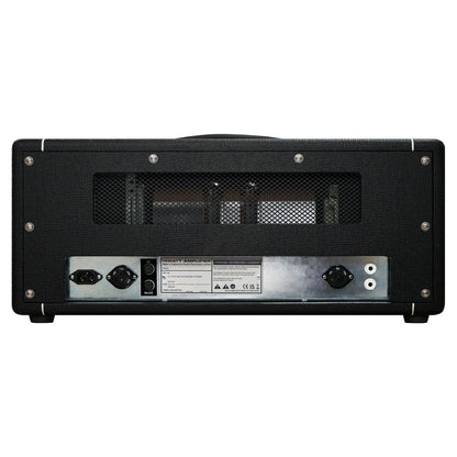 Rear ports view of Hiwatt DR504 Custom Guitar Amplifier Head on white background