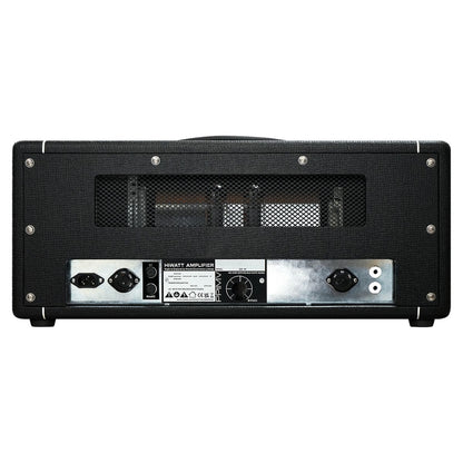 Rear ports view of Hiwatt DR88 Custom Guitar Amplifier Head on white background