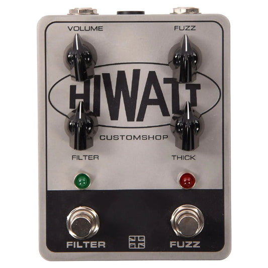 Front view of Hiwatt Filter Fuzz MKII 1.1 Edition Pedal on white background