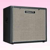 Angled front view of Hiwatt HB115HN Bass Speaker Cabinet on pink background