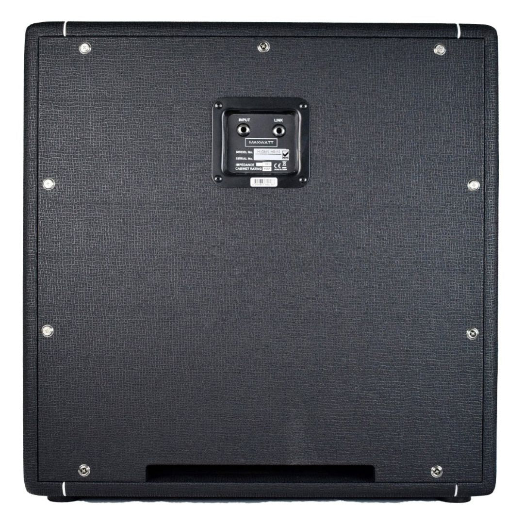 Rear view of Hiwatt HG112 Speaker Cabinet on white background