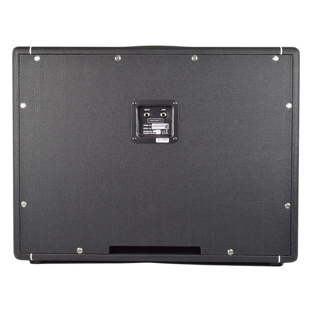 Rear view of Hiwatt HG212 Speaker Cabinet on white background