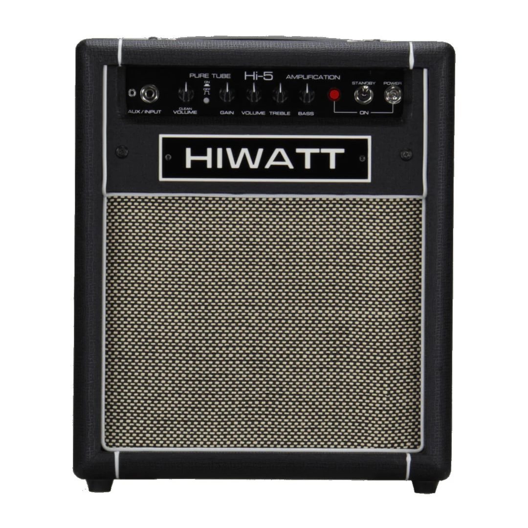 Front view of Hiwatt Hi-5 Combo Guitar Amplifier on white background