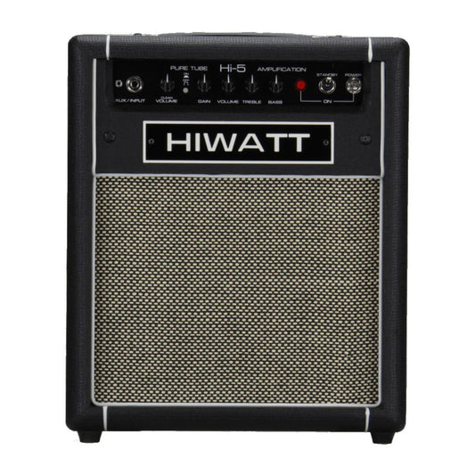 Front view of Hiwatt Hi-5 Combo Guitar Amplifier on white background