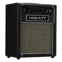 Angled front view of Hiwatt Hi-5 Combo Guitar Amplifier on white background
