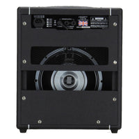 Rear view of Hiwatt Hi-5 Combo Guitar Amplifier on white background