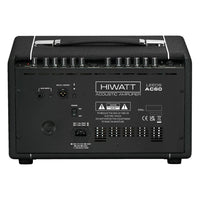 Rear view of Hiwatt LEEDS AC60 Combo Guitar Amplifier on white background