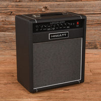 Angled front view of Hiwatt Leeds 25R Combo 1x10 Guitar Amplifier in wooden room