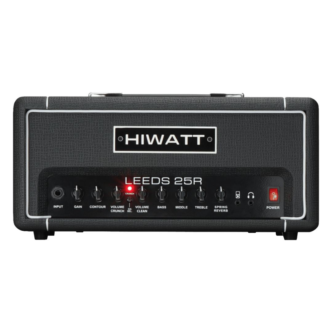 Front view of Hiwatt Leeds 25R Guitar Amplifier Head on white background
