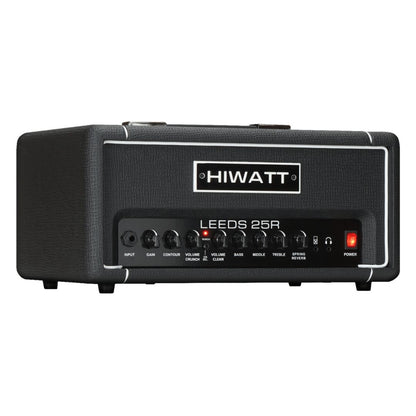 Angled front view of Hiwatt Leeds 25R Guitar Amplifier Head on white background