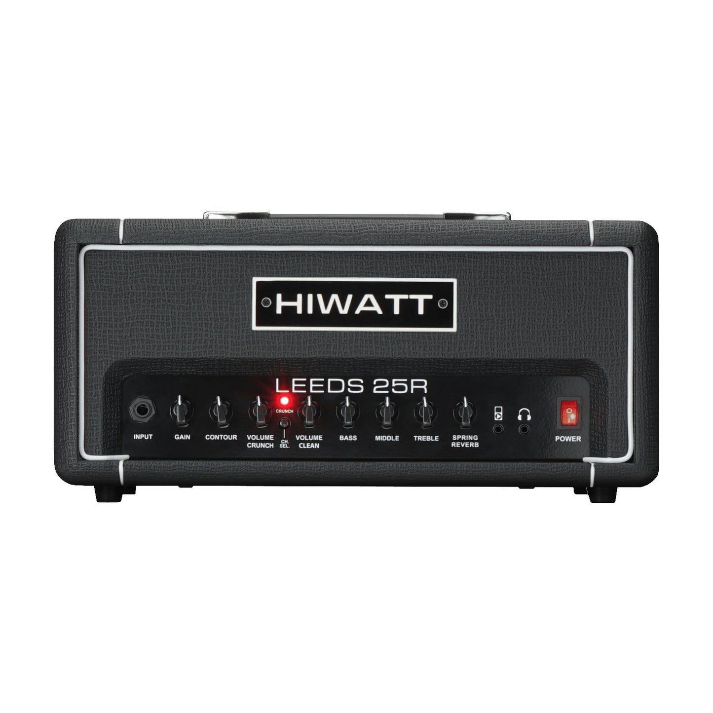 Front view of Hiwatt Leeds 25R Guitar Amplifier Head on white background
