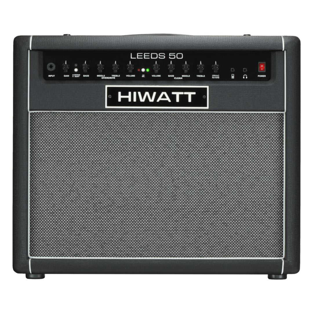 Front view of Hiwatt Leeds 50R Combo Guitar Amplifier on white background