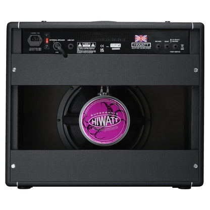 Rear ports view of Hiwatt Leeds 50R Combo Guitar Amplifier on white background