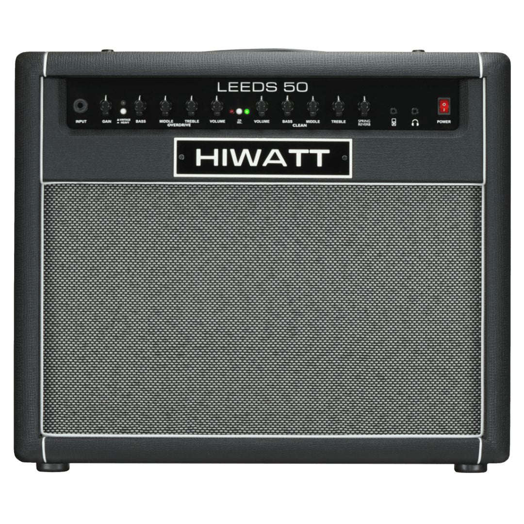 Front view of Hiwatt Leeds 50R Combo Guitar Amplifier on white background