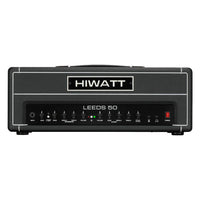 Front view of Hiwatt Leeds 50R Guitar Amplifier Head on white background