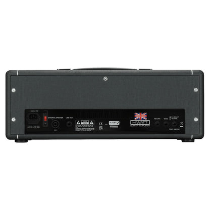 Rear ports view of Hiwatt Leeds 50R Head on white background