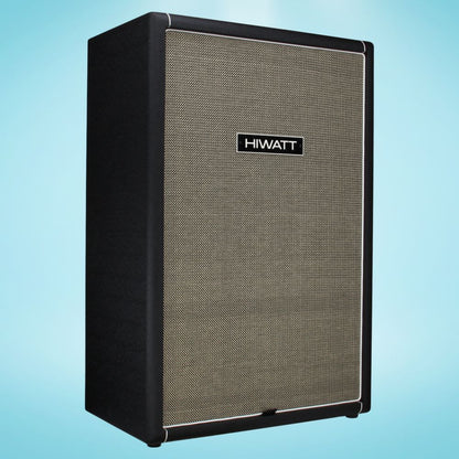 Angled view of Hiwatt SE115410F Custom Handwired Bass Speaker Cabinet on blue background