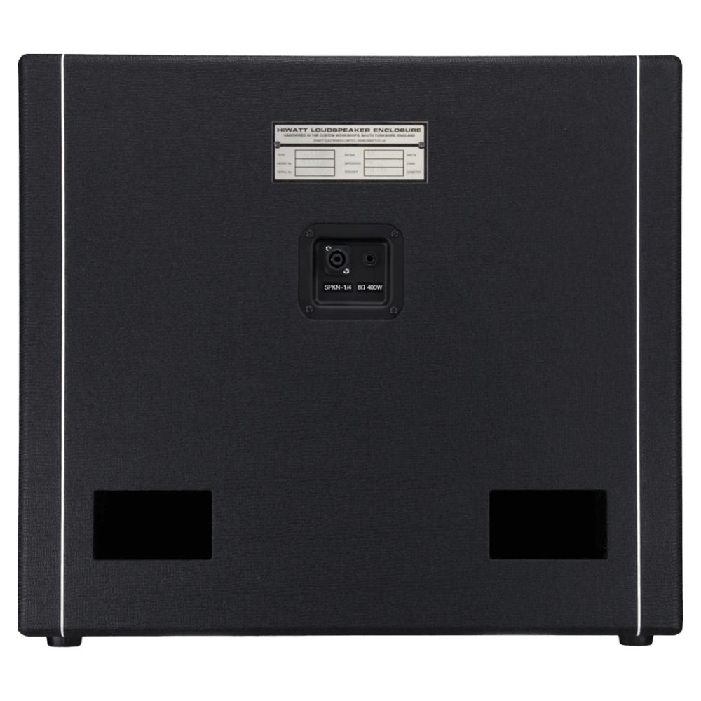 Rear ports view of Hiwatt SE115F Custom Handwired Bass Speaker Cabinet on white background