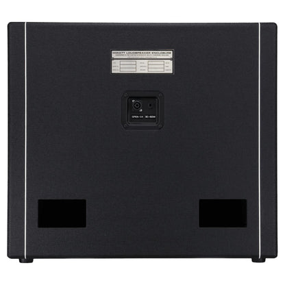 Rear ports view of Hiwatt SE115F Custom Handwired Bass Speaker Cabinet on white background