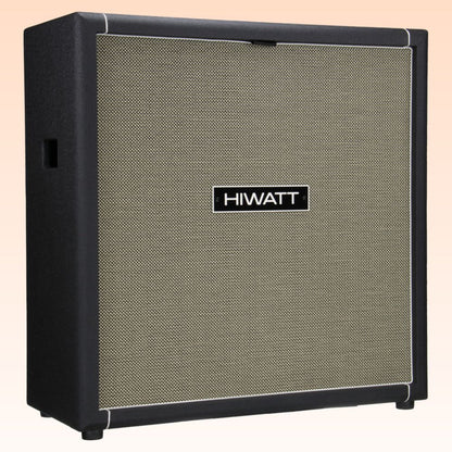 Angled view of Hiwatt SE212115CF SUPER-HI Custom Handwired Speaker Cabinet on orange background
