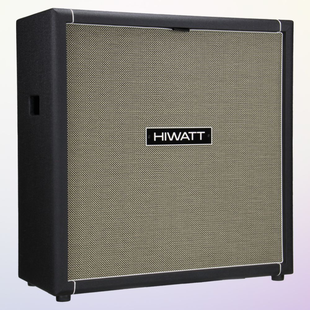 Angled view of Hiwatt SE212115F SUPER-LO Custom Handwired Bass Speaker Cabinet on purple background