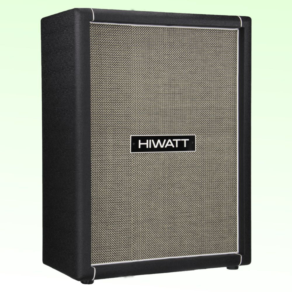 Angled view of Hiwatt SE212FV Custom Handwired Speaker Cabinet on green background