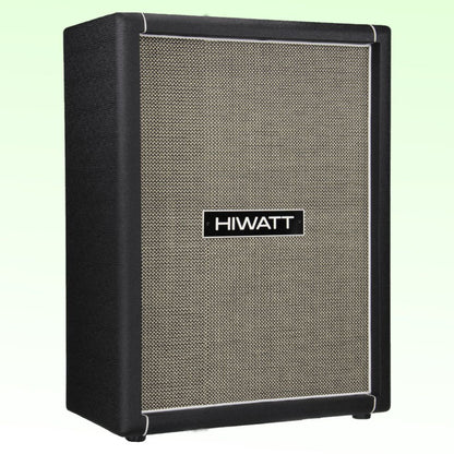 Angled view of Hiwatt SE212FV Custom Handwired Speaker Cabinet on green background
