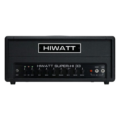 Front view of Hiwatt SUPER-HI 33 Guitar Amplifier Head on white background