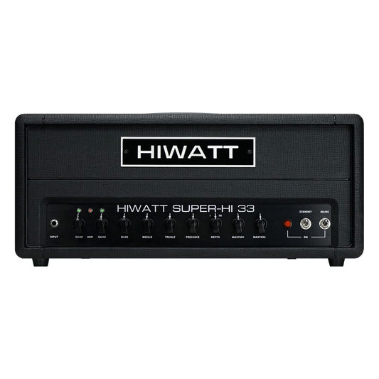 Front view of Hiwatt SUPER-HI 33 Guitar Amplifier Head on white background