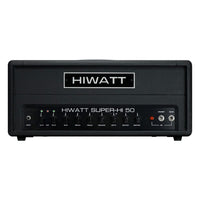 Front view of Hiwatt SUPER-HI 50 Guitar Amplifier Head on white background