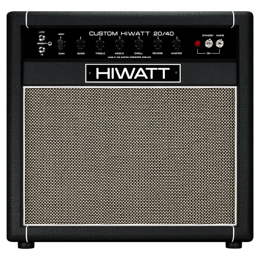 Front view of Hiwatt Studio Stage Combo 1×12 Custom Guitar Amplifier on white background