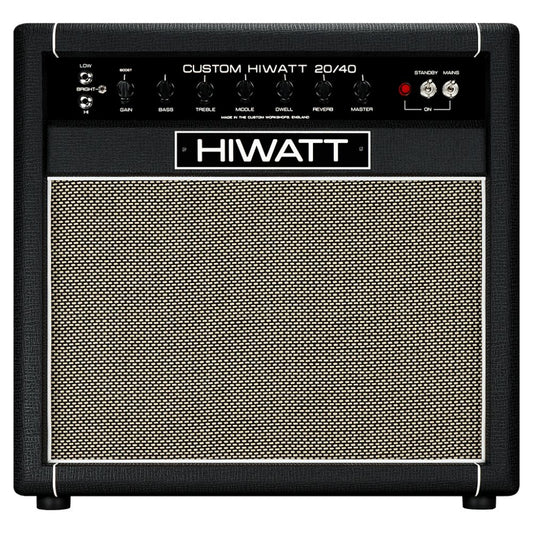 Front view of Hiwatt Studio Stage Combo 1×12 Custom Guitar Amplifier on white background