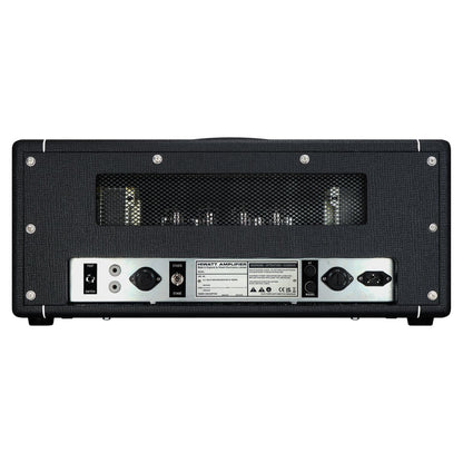 Rear view of Hiwatt Studio/Stage Custom Guitar Amplifier Head on white background