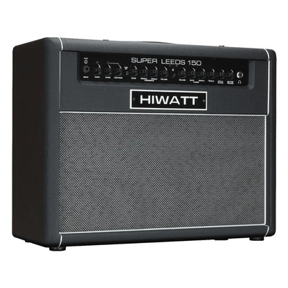 Angled front view of Hiwatt Super Leeds 150R Combo Guitar Amplifier on white background