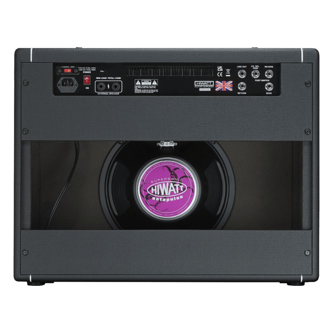Rear view of Hiwatt Super Leeds 150R Combo Guitar Amplifier on white background