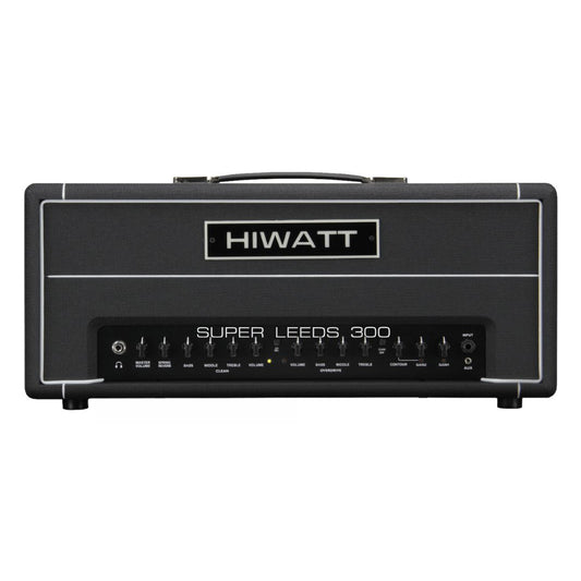 Front view of Hiwatt Super Leeds 300R Guitar Amplifier Head on white background