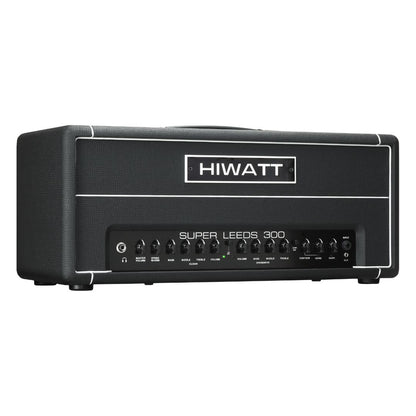 Angled front view of Hiwatt Super Leeds 300R Guitar Amplifier Head on white background