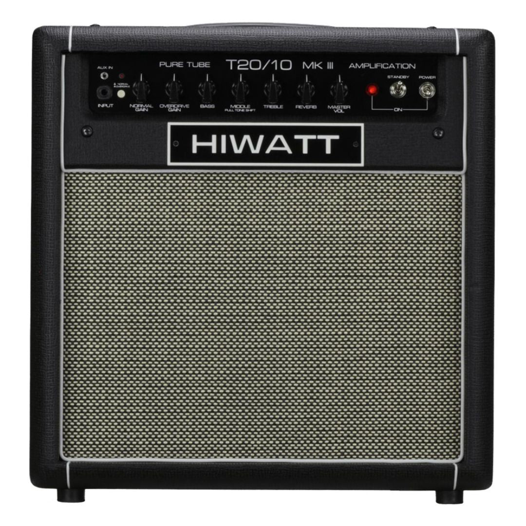 Front view of Hiwatt T20/10 Combo Guitar Amplifier on white background