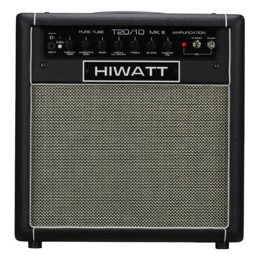 Front view of Hiwatt T20/10 Combo Guitar Amplifier on white background