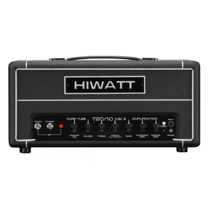 Front view of Hiwatt T20/10 Guitar Amplifier Head on white background